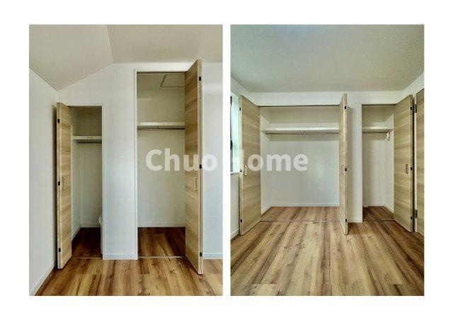 千住元町中古住宅の収納|居室にはクローゼットを完備し、自由度の高い家具の配置が叶うシンプルな空間です。お子様の成長と必要になる子供部屋を与えるにはぴったりの間取りですね。