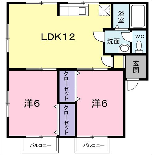中尾弐番館Ｂ棟の間取り