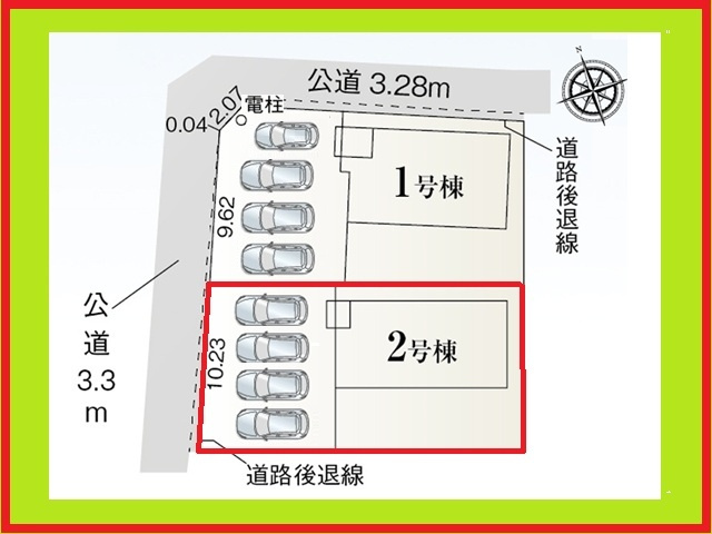 稲沢市矢合町面棒堀の新築一戸建の区画図|◇２号棟◇