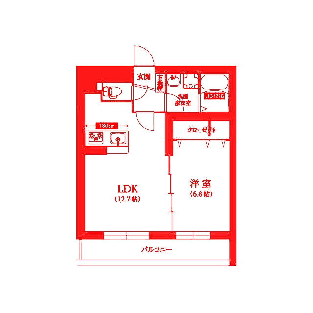茅ヶ崎市幸町の賃貸マンションの間取り