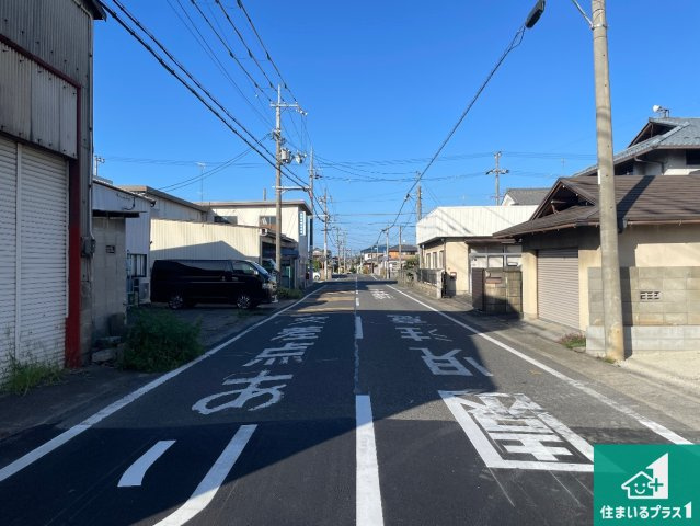 守山市川田町　第1期　新築一戸建ての前面道路含む現地写真|周辺は落ち着いた街並みの住宅地！子育てがしやすい住環境です！まだ未完成ですが、現地でしかわからない事もございます。是非一度ご覧ください。