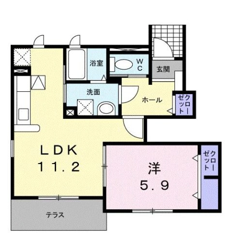 グリーンハイツ鷹取Ⅲの間取り|使い勝手の良い間取りです♪