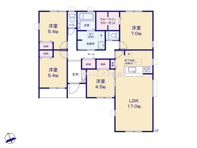 【間取り】 | 稲沢市平和町法立北瀬古70『仲介料無料』新築戸建て | 2号棟