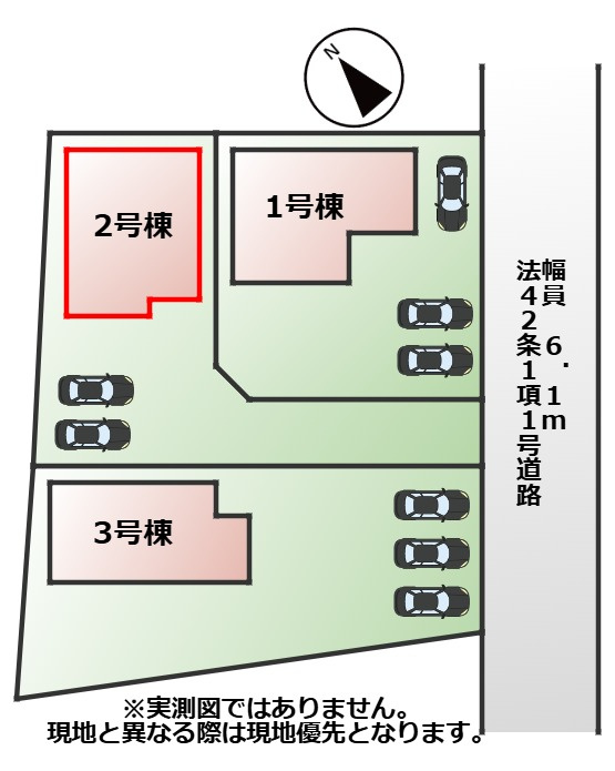 LiveleGarden.S上三川町上三川第11の区画図|【全3棟】各号棟の詳細については、お気軽にお問い合わせください♪