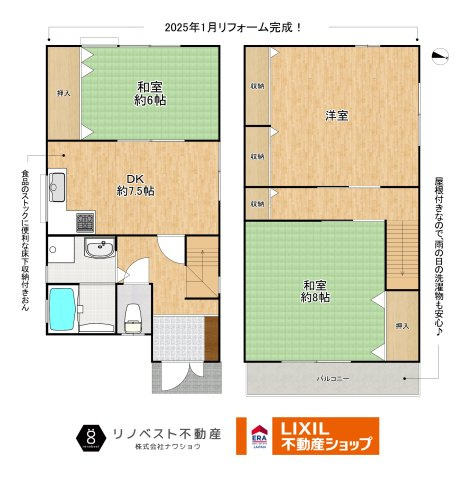 東大阪市金岡２丁目のキッチン|約7.5帖のダイニングキッチン！
キッチンには床下収納がございます◎