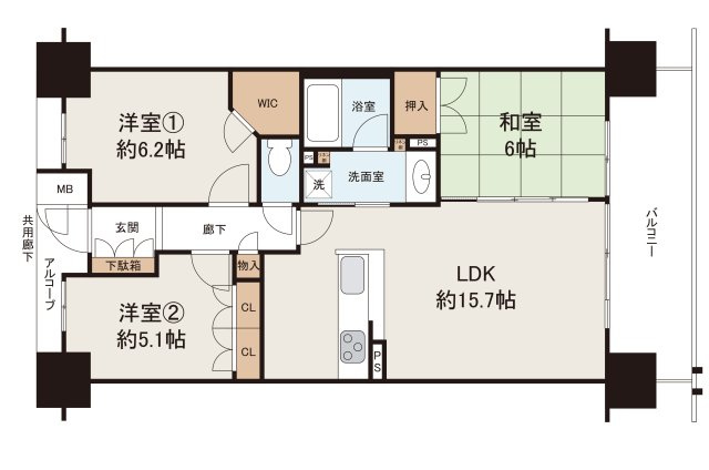 シャルマンフジスマート東岸和田駅前の間取り|リフォームプランの詳細はお問合せください。