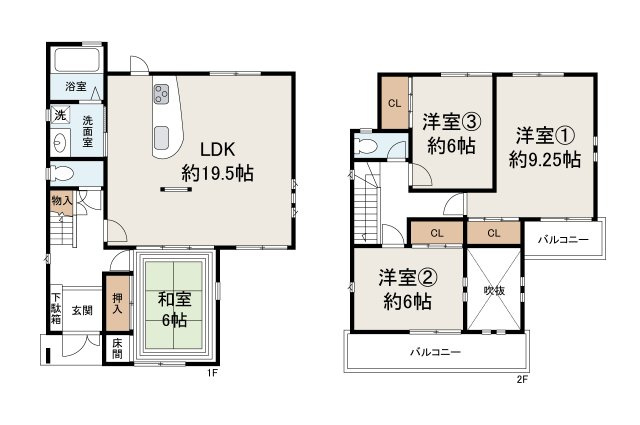 岸和田市上松町1丁目の間取り|現状でのお引渡し。定額リフォームパック（オプション）利用可。詳細はお問合せください。