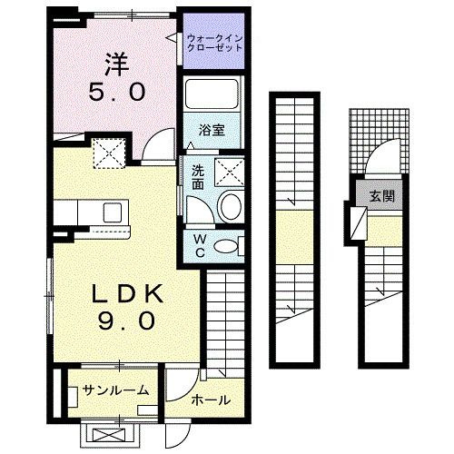 Ｌｕｔａｎ北町の間取り