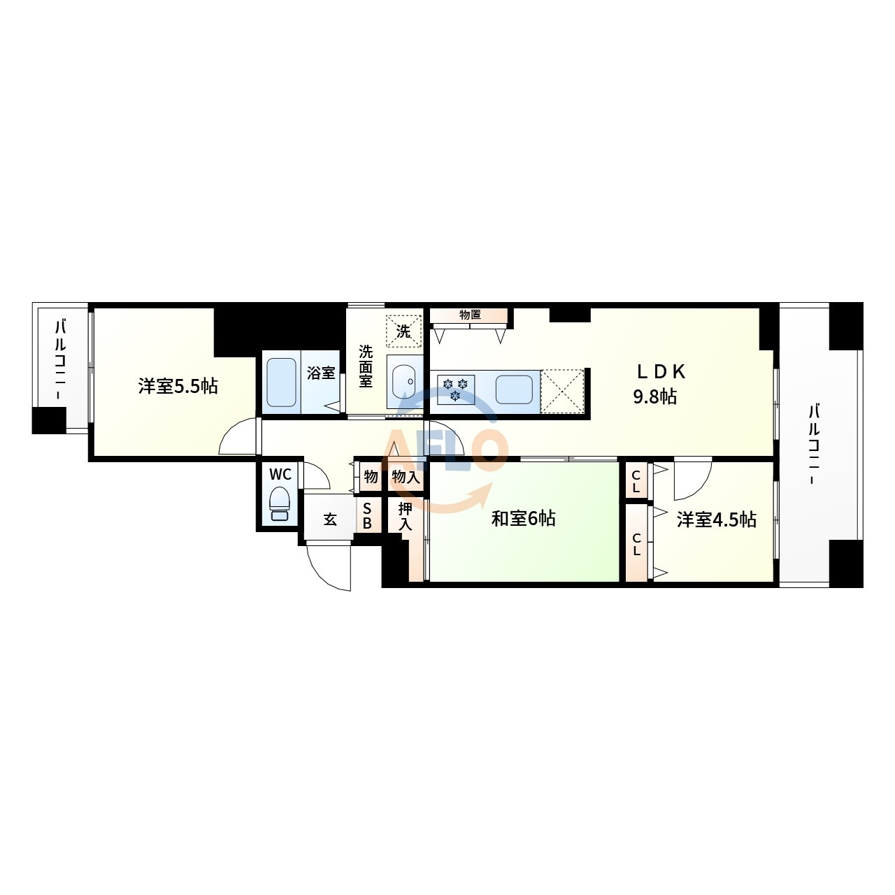 シャルマンフジリッツ本町の間取り|シャルマンフジリッツ本町　間取り
