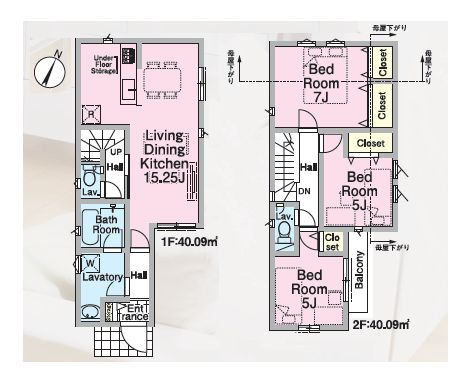 【間取り】 | 西東京市ひばりが丘北４丁目　新築戸建て　１号棟 | 3LDK・土地面積81.02ｍ2・建物面積80.18ｍ2