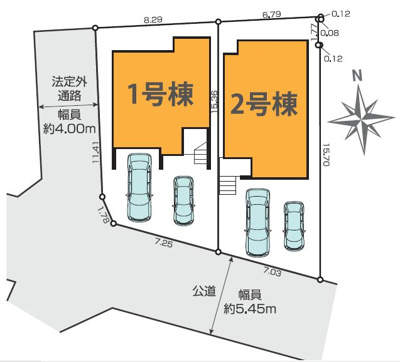 【区画図】 | 小金井市貫井南町3丁目　新築戸建　全2棟