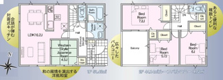 【間取り】 | 郡山市久留米3丁目新築一戸建て2棟