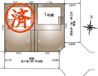 【区画図】 | 郡山市久留米3丁目新築一戸建て2棟