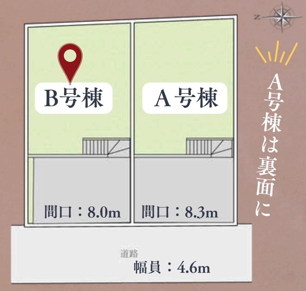 横浜市旭区今宿東町 新築戸建て【仲介手数料無料】カースペース3台の区画図