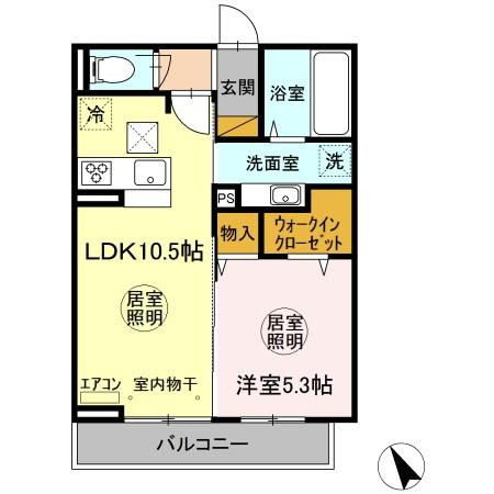 Infinito（インフィニート）　Bの間取り|間取図