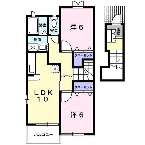 【間取り】 | カルム尾崎Ｂ