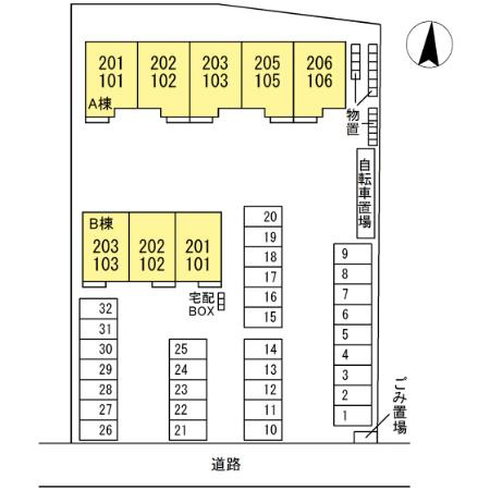 フラワーハウス　Bの区画図
