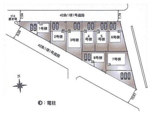 常総市本石下　第12　5号棟の区画図
