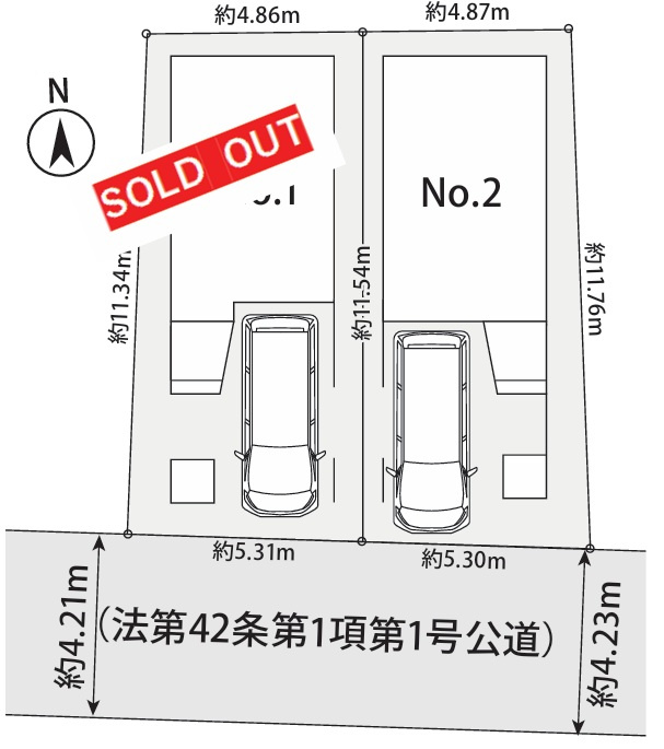 川崎市中原区市ノ坪　№2の区画図