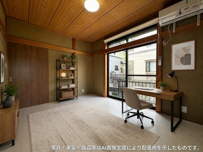 【洋室】 | 百合丘1丁目戸建 | 1階・洋室6帖☆二面採光のお部屋です！収納スペースがあります♪荷物を収納できてお部屋がすっきり片付きます☆