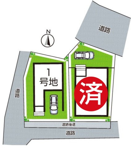 三島郡島本町東大寺　第1期　新築一戸建ての区画図|全2区画