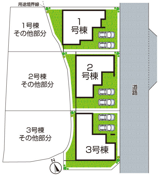 姫路市西庄　第3期　新築一戸建ての区画図|全３区画