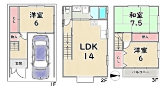 【間取り】 | 右京区山ノ内北ノ口町