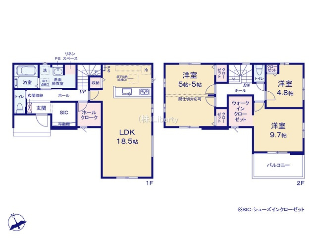 土浦市文京町1期　新築戸建　2号棟の間取り