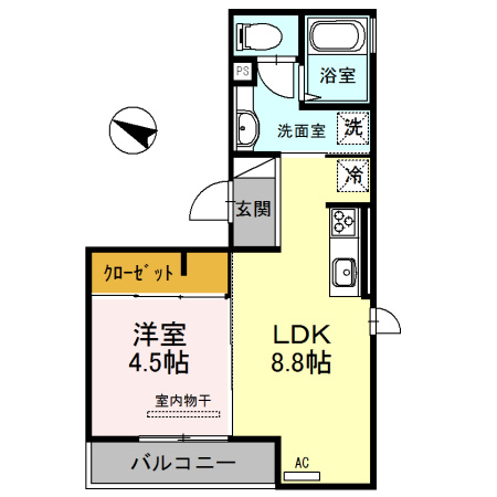 セジュール下山手通の間取り