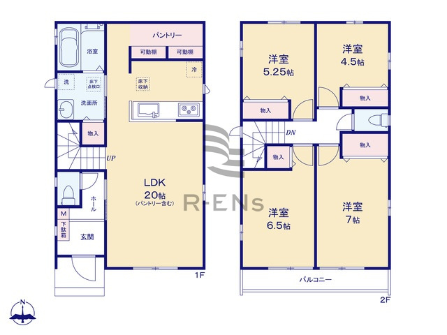 【間取り】 | 西東京市中町１丁目　新築戸建て　C号棟 | 4LDK・土地面積113.19ｍ2・建物面積98.53ｍ2