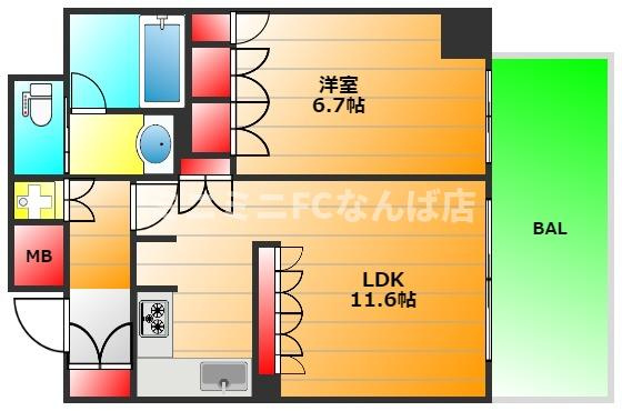 リーガル京町堀の間取り