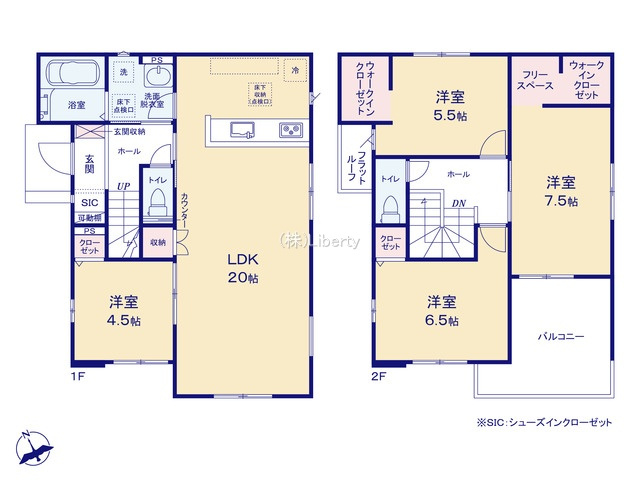 土浦市文京町1期　新築戸建　3号棟の間取り