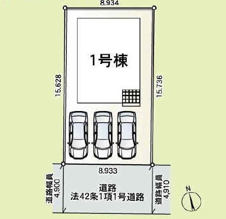 新築　太田市由良町第5　CRADLE GARDEN　1号棟の区画図|全1区画の1号棟です。土地約42坪。