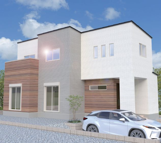 小山市羽川　第2　2号棟の外観パース