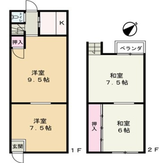 【間取り】 | 西淀川区姫里２丁目中古テラスハウス | ６帖以上の居室でゆったり気分です♪キッチンがコンパクトです・・・。お好きなリフォームで快適な暮らしを始めませんか？ぜひ現地をご見学ください！！