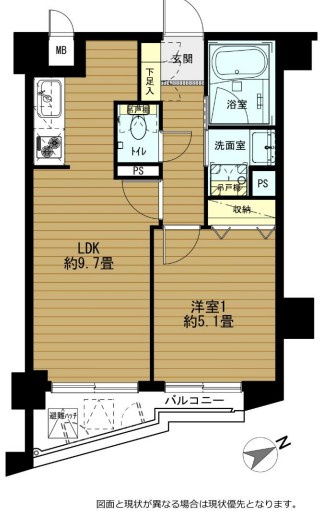 エクセルシオール荻窪の間取り|エクセルシオール荻窪：南東向き！バス・トイレ別１ＬＤＫリノベーション物件は全居室収納・窓が付いております！