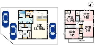 【間取り】 | 雄琴５丁目　全１４棟２期６号棟