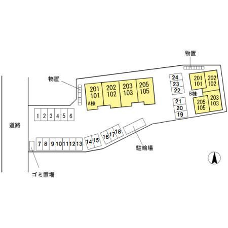 プラムコート木田 Aの区画図