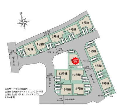 【区画図】 | 雄琴５丁目　全１４棟２期５号棟
