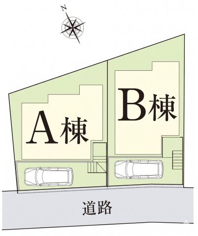富士塚1丁目　B棟の区画図