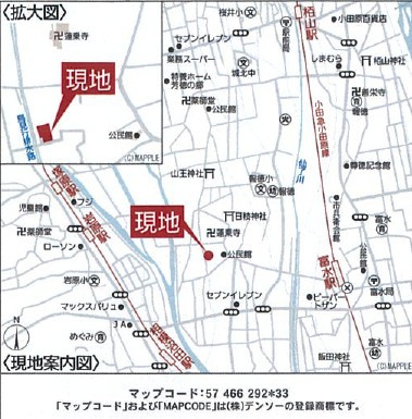 【地図】 | 小田原市新屋　新築戸建て　全2棟　小田急線「富水駅」徒歩15分