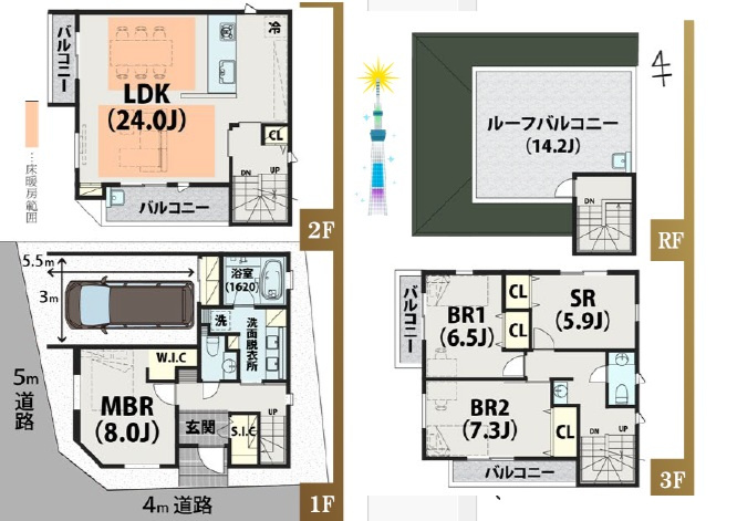 江戸川区松島3丁目　新築戸建て　全2棟　A