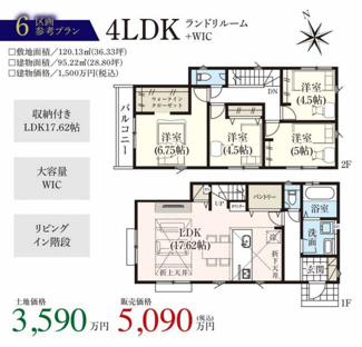 【参考プラン】 | 【仲介手数料無料！！】府中市四谷3丁目　建築条件付き売地（全8区画）4区画　4290万円 | 6区画参考プラン