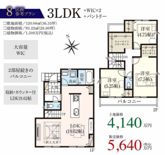 【参考プラン】 | 【仲介手数料無料！！】府中市四谷3丁目　建築条件付き売地（全8区画）4区画　4290万円 | 8区画参考プラン