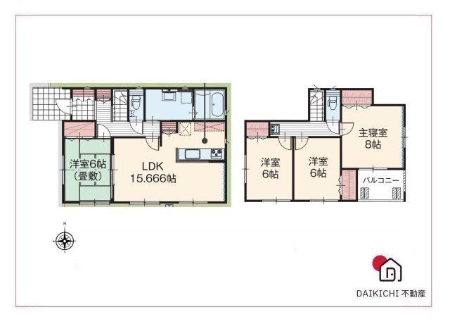 【間取り】 | 滑川町月輪　いろどりアイタウン　25-P1　新築戸建　全1棟　1号棟