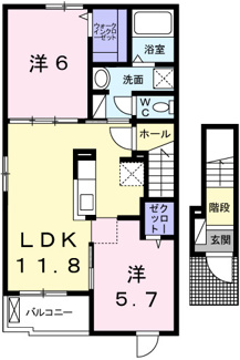 【間取り】 | ヌォーヴォ・ドラーゴⅡ