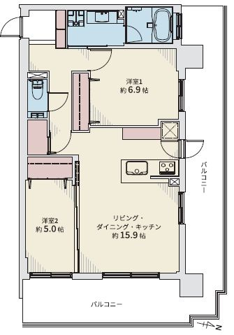 【間取り】 | プレミスト札幌ターミナルタワー | 2LDK＋納戸・ペット飼育相談可能・オートロック付き・トランクルーム有り・角部屋
