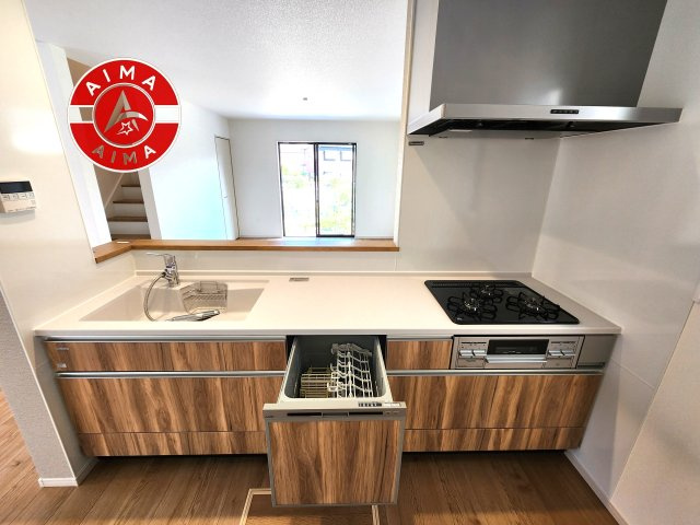 S・大野城市上大利4丁目第3-1棟（1号棟）のキッチン|ご家族を近くに感じられる対面キッチンのLDK。会話もはずみそうですね。