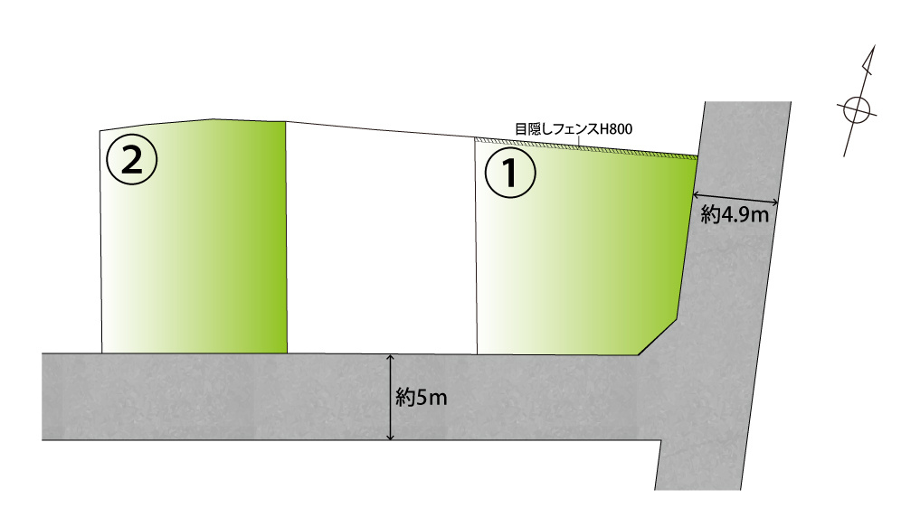 ライフフィールド太田2区画（58-6・58-8）の区画図