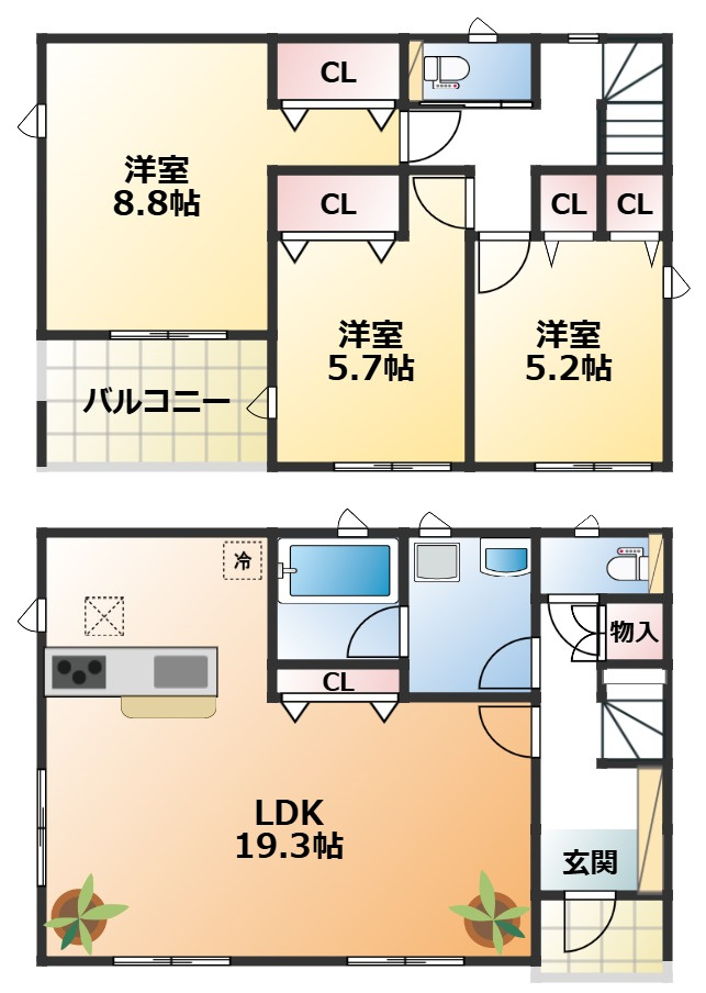 CRADLEGARDEN宇都宮市若草第5の区画図|【全2棟】各号棟の詳細については、お気軽にお問い合わせください♪